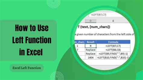 Excel LEFT function syntax