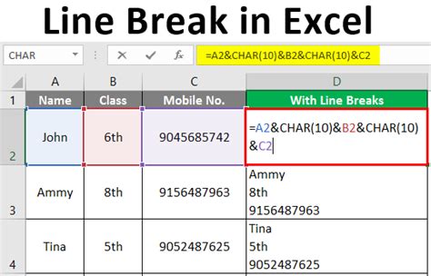 Excel Line Break Example 1