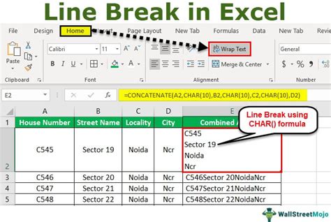 Excel Line Break Example 3