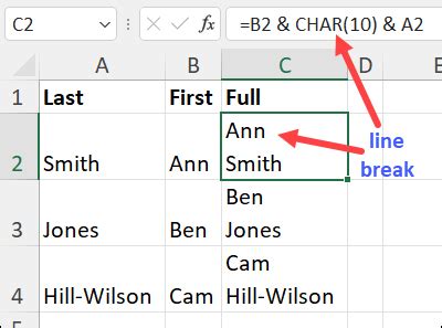 Excel Line Break Alt Enter