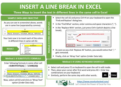 Excel line breaks