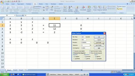 Excel Linear Equation Solver