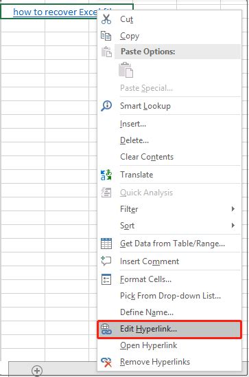 Excel Link Not Working