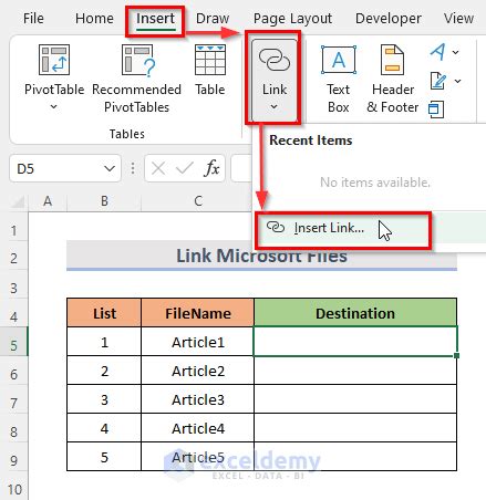 Excel Linked Files