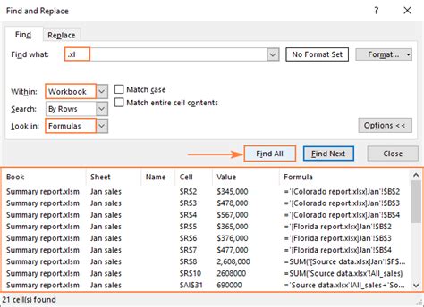 Productivity Features of Links in Excel