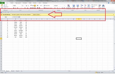 Security Features of Links in Excel