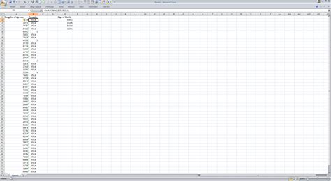 Example of an Excel List