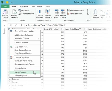 Merging tables using Power Query to compare lists in Excel