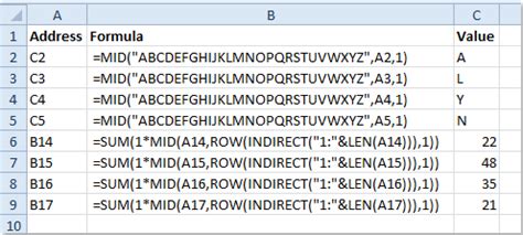 Excel List Formula