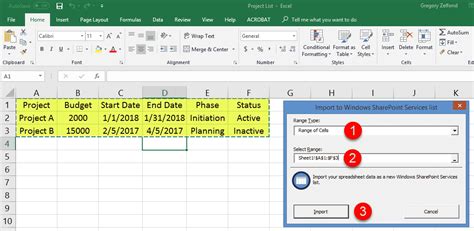 Excel List Import