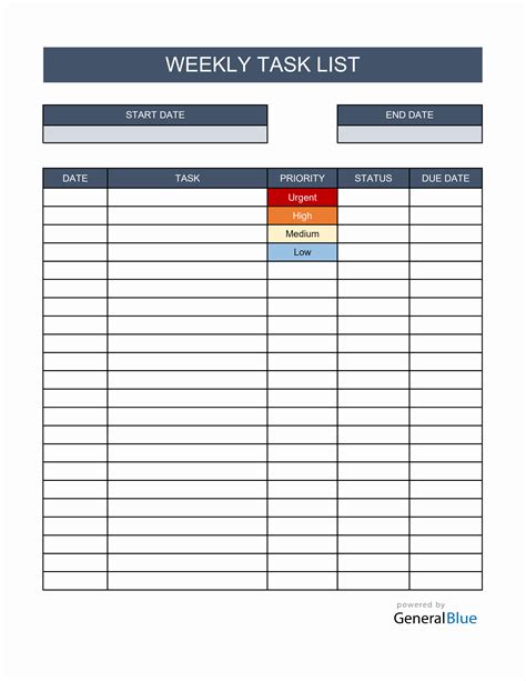 Excel List Template