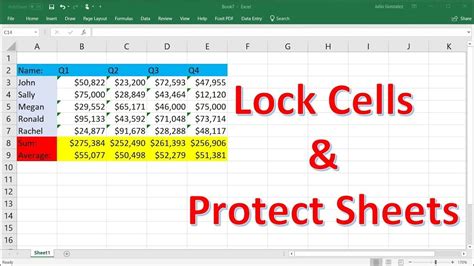 Excel Lock Cell Formulas