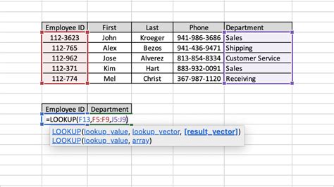 Excel Lookup