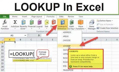 Excel lookup formulas example