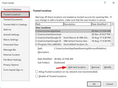 Excel for Mac Trusted Locations