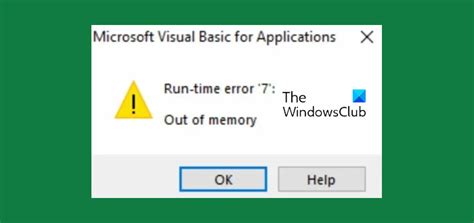 Excel Macro Error 7