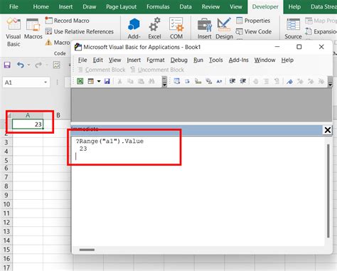 Excel Macro Immediate Window