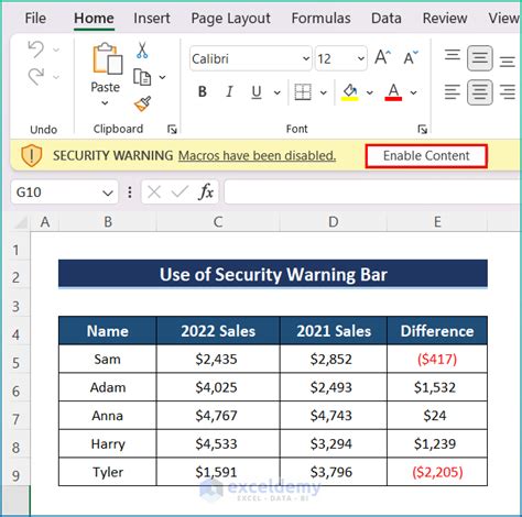 Macro Security Settings