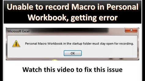 Troubleshooting Personal Macro Workbook Visibility Issues