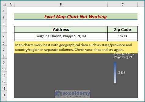 Excel Map Chart Not Working