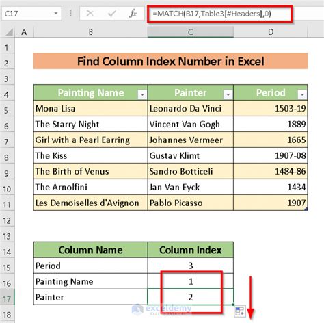 Excel Match Col Index Num