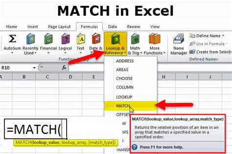 Excel Match Formula