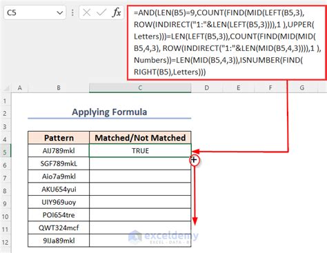 Excel Match Formula Regex Patterns