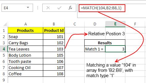 Excel Match Formula Syntax