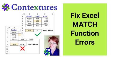 Excel MATCH function error