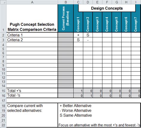 Excel Matrix Example