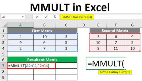 Excel matrix functions