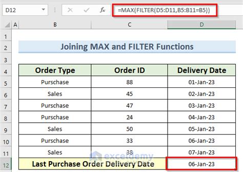 Finding the maximum date in Excel