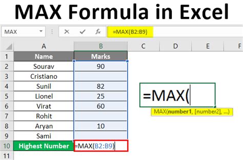 Excel MAX Formula