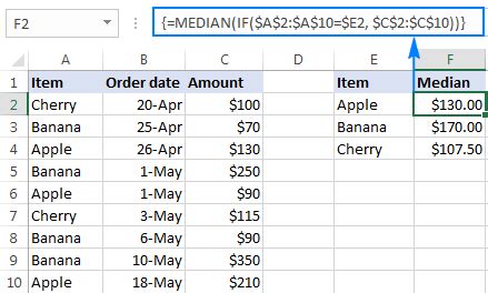 Excel Median If Multiple Criteria Example