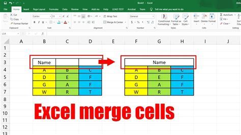 Merge & Center Button in Excel