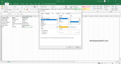 Merging Cells using Dialog Box in Excel