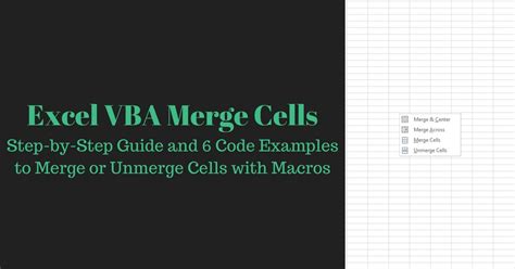 Excel Merge Cells VBA Macros