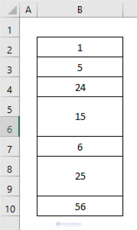 Merged Cells Sorting Options in Excel