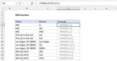 MID Function in Excel