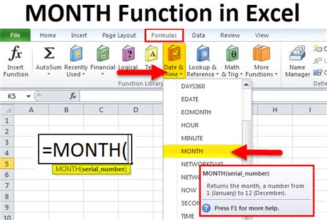 Excel MONTH Function