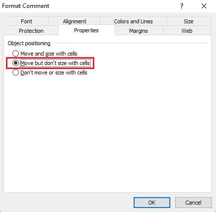 Excel move but don't size fix