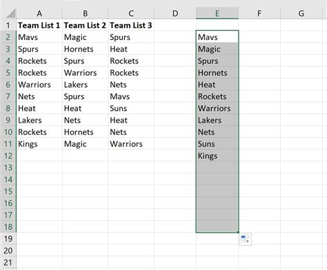 Excel Multiple Columns