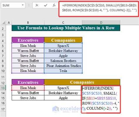 Excel Multiple Values Lookup