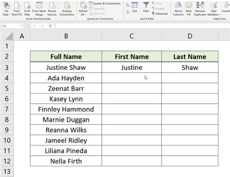 Excel Name Splitting using Regular Expressions