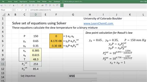 Excel Nonlinear Equation Solver