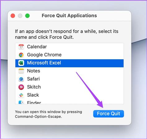 Excel Not Opening on Mac Force Quit