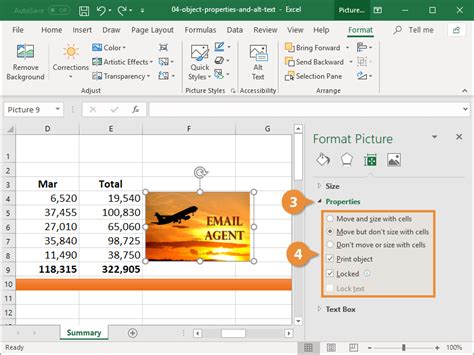 Excel object properties