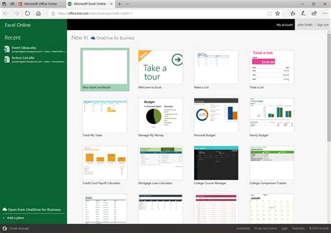 Excel Online Interface