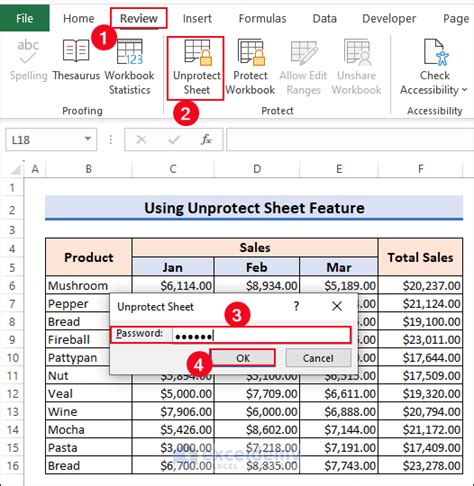 Excel Online Unprotect Sheet Option