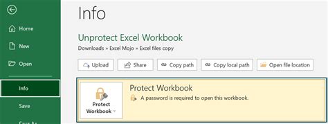 Excel Online Workbook Unprotection